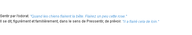 Définition flairer ACAD 1835