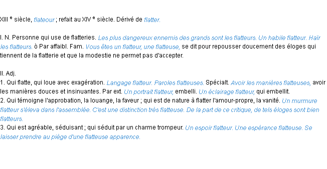 Définition flatteur ACAD 1986