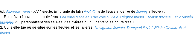 Définition fluvial ACAD 1986