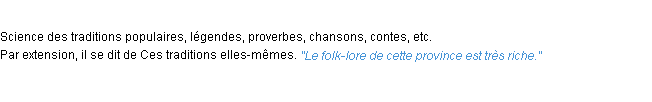 Définition folk-lore ACAD 1932