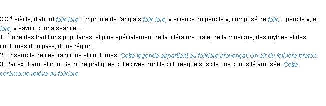 Définition folklore ACAD 1986