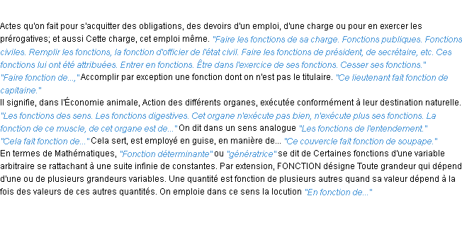 Définition fonction ACAD 1932