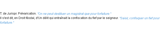 Définition forfaiture ACAD 1835