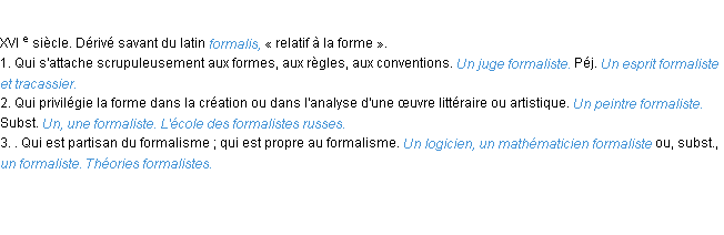 Définition formaliste ACAD 1986