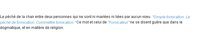 Définition fornication ACAD 1835