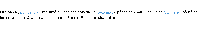 Définition fornication ACAD 1986