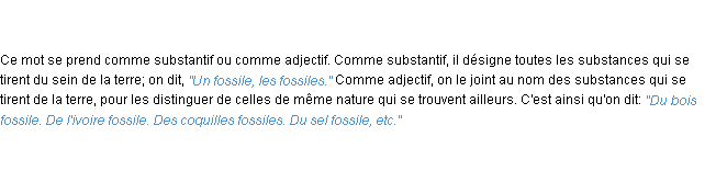 Définition fossile ACAD 1798