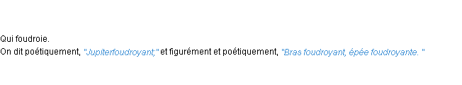 Définition foudroyant ACAD 1798