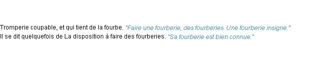 Définition fourberie ACAD 1835