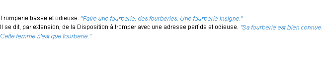 Définition fourberie ACAD 1932