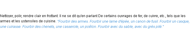 Définition fourbir ACAD 1835