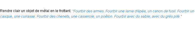 Définition fourbir ACAD 1932