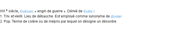 Définition foutoir ACAD 1986