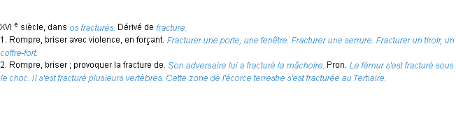 Définition fracturer ACAD 1986