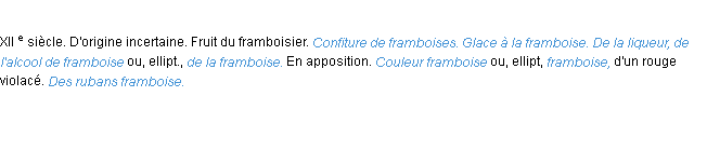 Définition framboise ACAD 1986