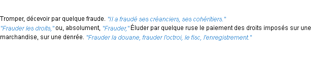 Définition frauder ACAD 1932