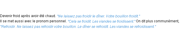 Définition froidir ACAD 1798
