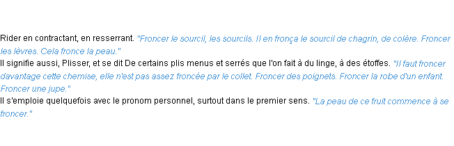 Définition froncer ACAD 1835