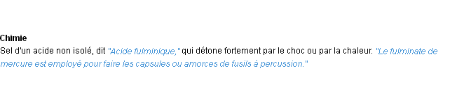 Définition fulminate ACAD 1932