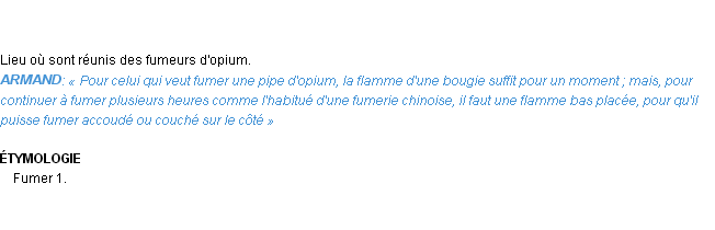 Définition fumerie Emile Littré