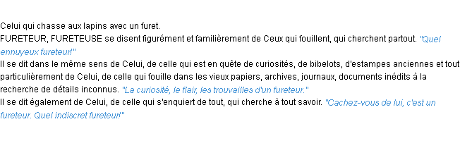 Définition fureteur ACAD 1932