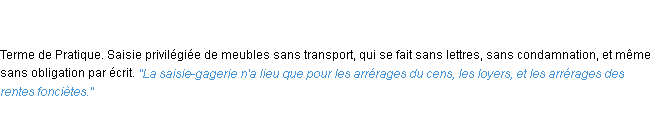 Définition gagerie ACAD 1798