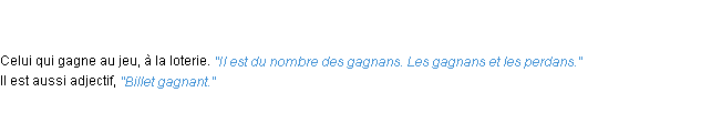 Définition gagnant ACAD 1798