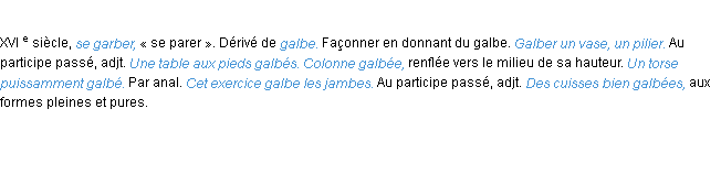 Définition galber ACAD 1986