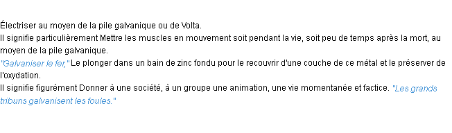 Définition galvaniser ACAD 1932