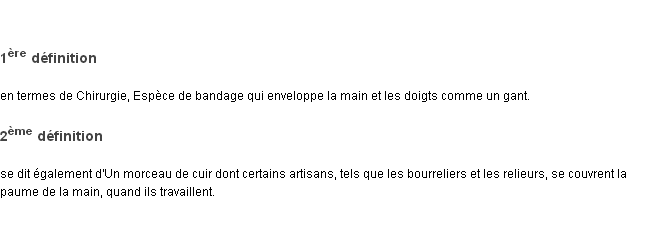 Définition gantelet ACAD 1835