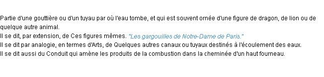 Définition gargouille ACAD 1932