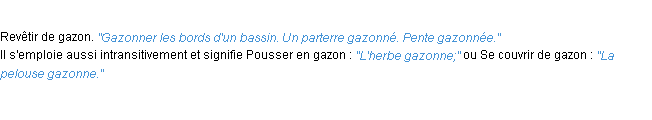 Définition gazonner ACAD 1932