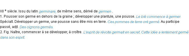Définition germer ACAD 1986