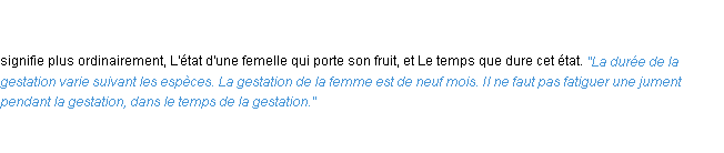 Définition gestation ACAD 1835