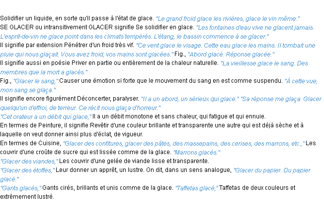 Définition glacer ACAD 1932