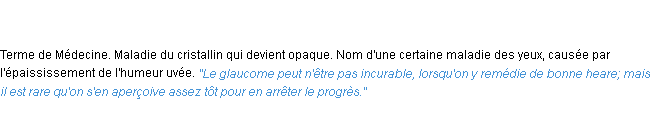 Définition glaucome ACAD 1798