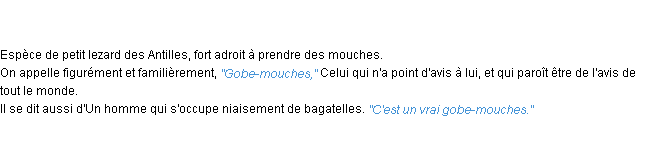 Définition gobe-mouches ACAD 1798