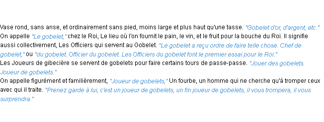 Définition gobelet ACAD 1798