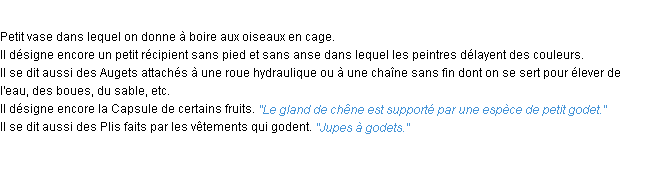 Définition godet ACAD 1932
