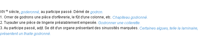 Définition godronner ACAD 1986