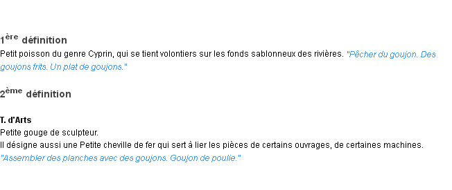Définition goujon ACAD 1932