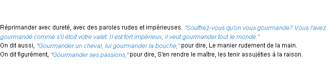 Définition gourmander ACAD 1798