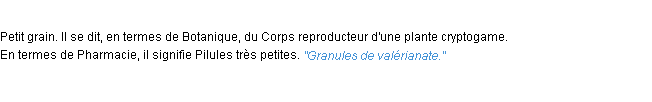 Définition granule ACAD 1932