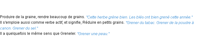 Définition grener ACAD 1835