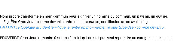 Définition gros-jean Emile Littré