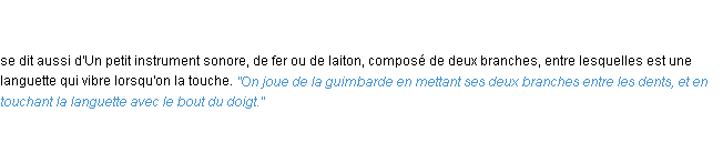 Définition guimbarde ACAD 1835