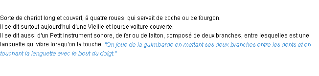 Définition guimbarde ACAD 1932