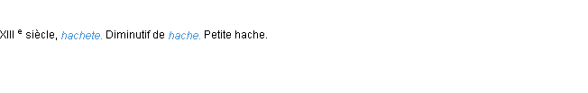 Définition hachette ACAD 1986