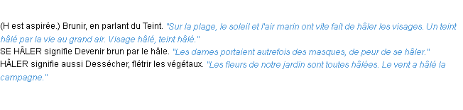 Définition haler ACAD 1932