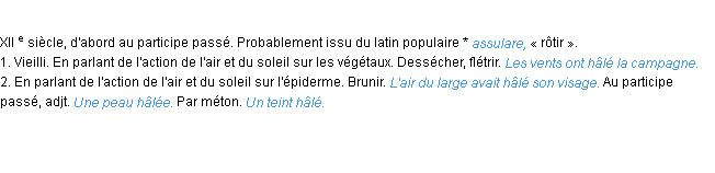Définition haler ACAD 1986
